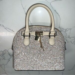 Elegant Glitter ALDO Handbag with Gold Accents